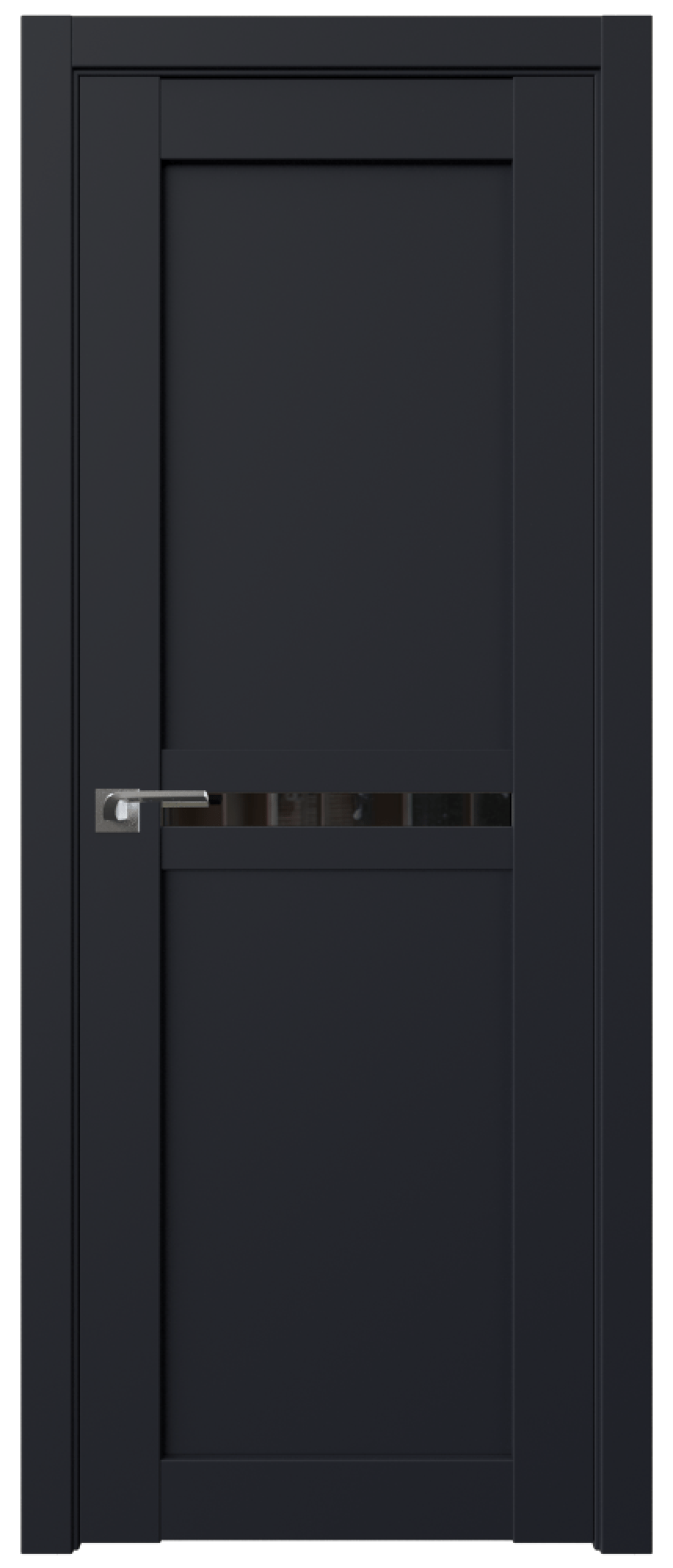 Дверь ProfilDoors Серия U модель 2.43U Цвет:Чёрный матовый, Остекление:Триплекс чёрный