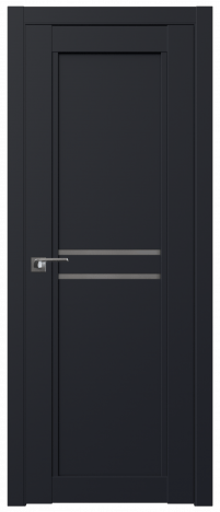 Межкомнатная дверь ProfilDoors 2.75U Цвет:Чёрный матовый, Остекление:Графит