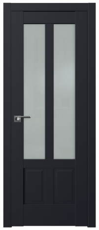 Межкомнатная дверь ProfilDoors  2.117U Цвет:Чёрный матовый, Остекление:Стекло матовое