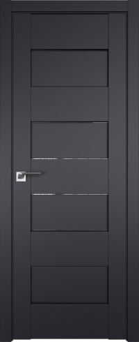 Межкомнатная дверь ProfilDoors 45U Цвет:Чёрный матовый, Остекление:Прозрачное