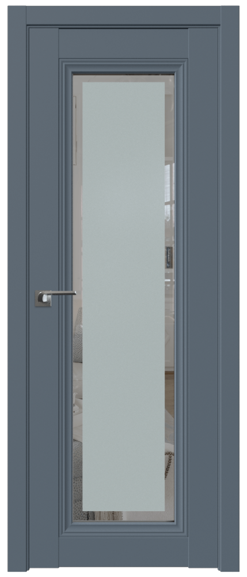 Дверь ProfilDoors Серия U модель 2.101U Цвет:Антрацит, Остекление:SQUARE МАТОВОЕ