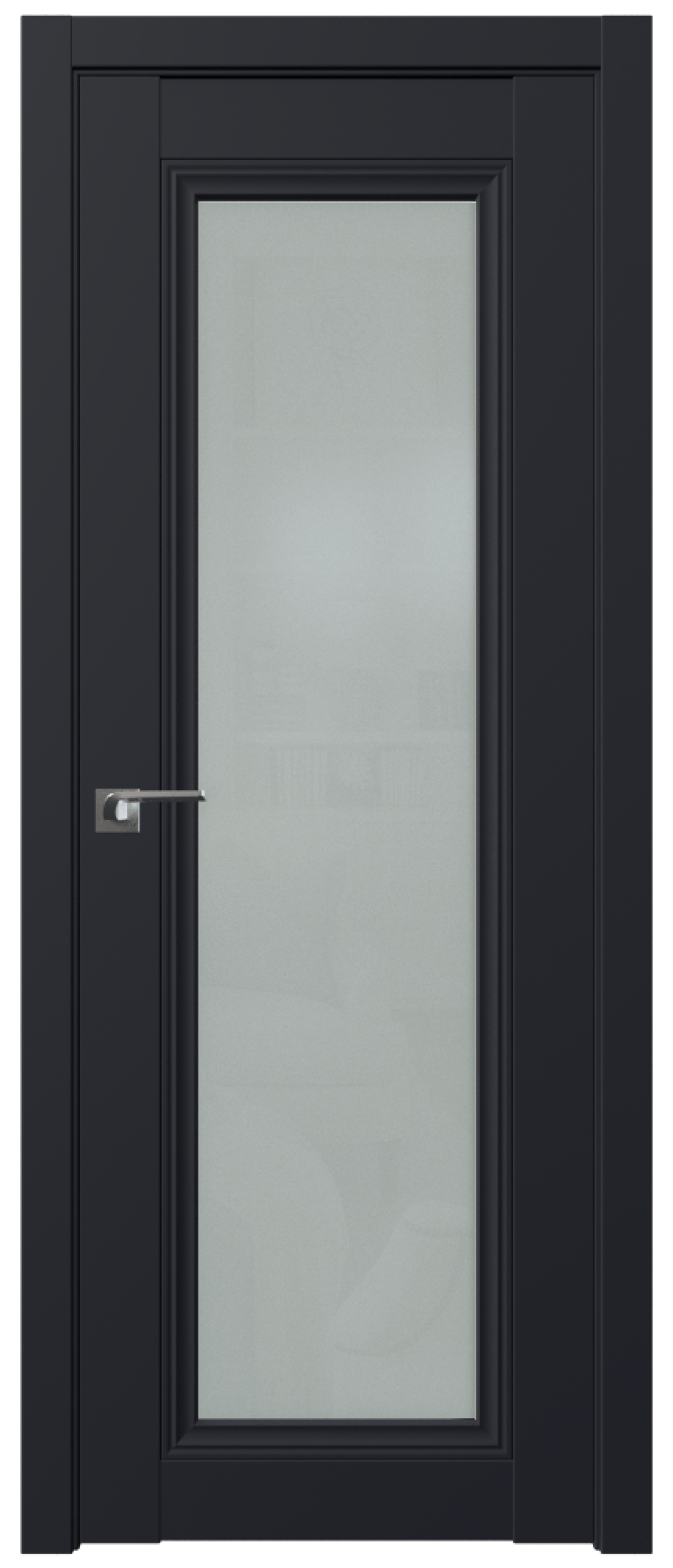 Дверь ProfilDoors Серия U модель 2.101U Цвет:Чёрный матовый, Остекление:Стекло матовое