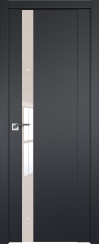 Межкомнатная дверь ProfilDoors 62U Цвет:Чёрный матовый, Остекление:LACOBEL ПЕРЛАМУТРОВЫЙ ЛАК