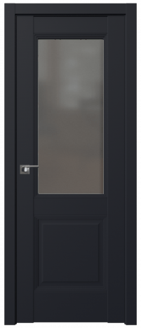 Межкомнатная дверь ProfilDoors  67.2U Цвет:Чёрный матовый, Остекление:Графит