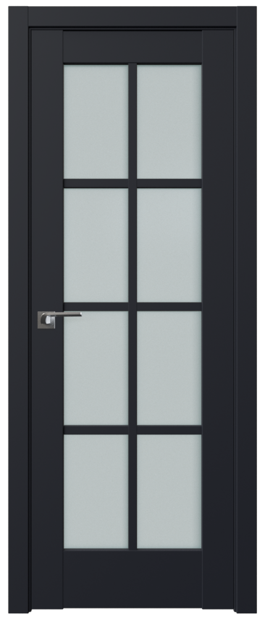 Дверь ProfilDoors Серия U модель 101U Цвет:Чёрный матовый, Остекление:Стекло матовое