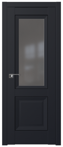 Межкомнатная дверь ProfilDoors 2.88U Цвет:Чёрный матовый, Остекление:Графит
