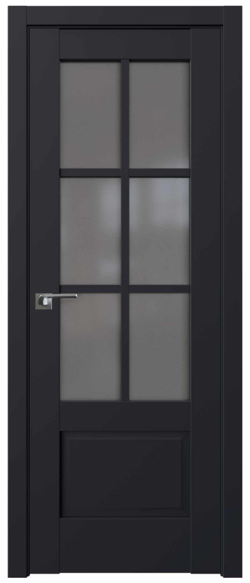 Дверь ProfilDoors Серия U модель 103U Цвет:Чёрный матовый, Остекление:Графит