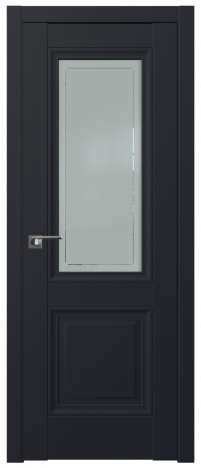 Межкомнатная дверь ProfilDoors 2.113U Цвет:Чёрный матовый, Остекление:Гравировка 4