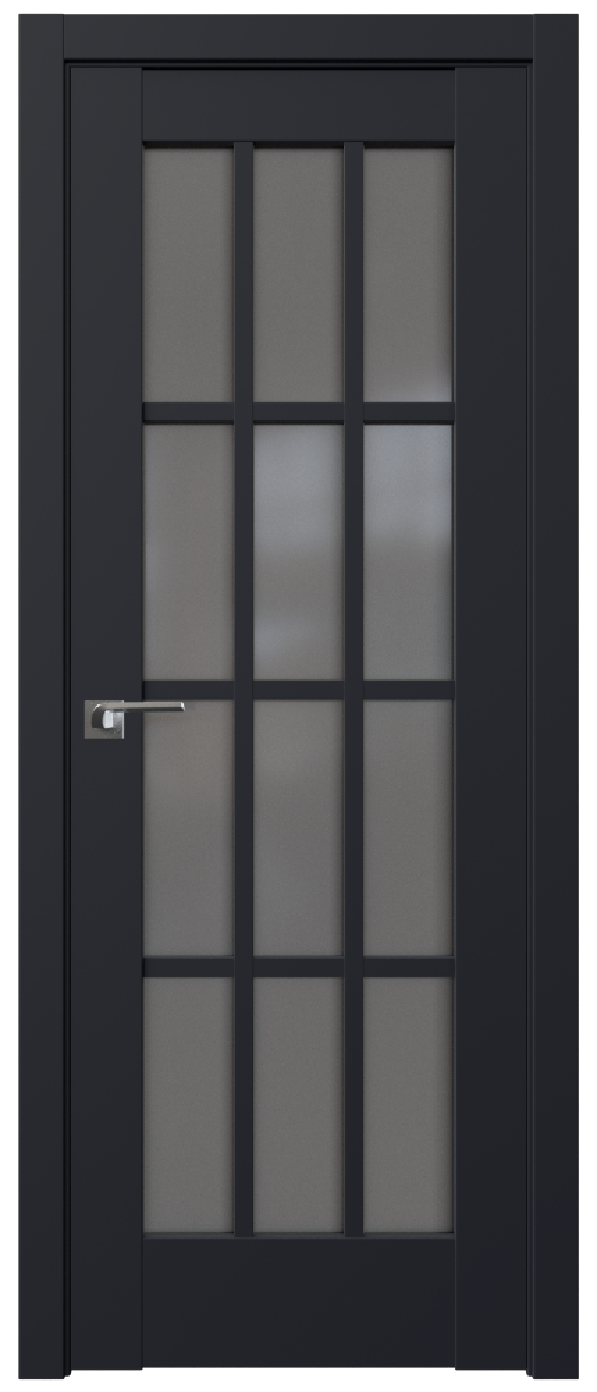 Дверь ProfilDoors Серия U модель 102U Цвет:Чёрный матовый, Остекление:Графит