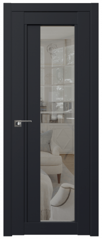 Дверь ProfilDoors Серия U модель 2.72U Цвет:Чёрный матовый, Остекление:Прозрачное