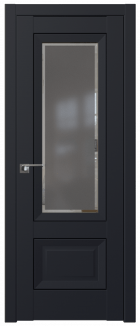 Межкомнатная дверь ProfilDoors  2.90U Цвет:Чёрный матовый, Остекление:SQUARE ГРАФИТ