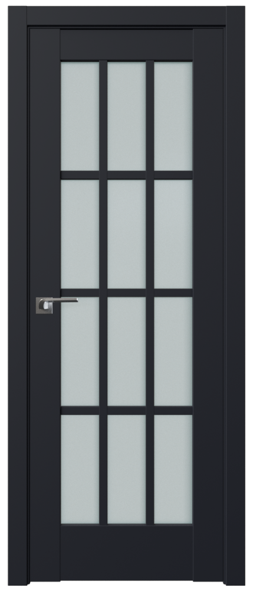 Дверь ProfilDoors Серия U модель 102U Цвет:Чёрный матовый, Остекление:Стекло матовое