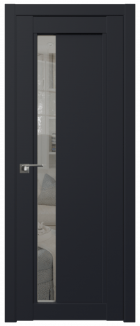 Дверь ProfilDoors Серия U модель 2.71U Цвет:Чёрный матовый, Остекление:Прозрачное