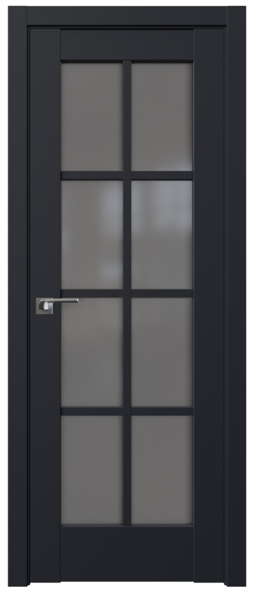 Дверь ProfilDoors Серия U модель 101U Цвет:Чёрный матовый, Остекление:Графит