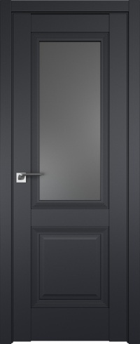 Межкомнатная дверь ProfilDoors 81U Цвет:Чёрный матовый, Остекление:Графит