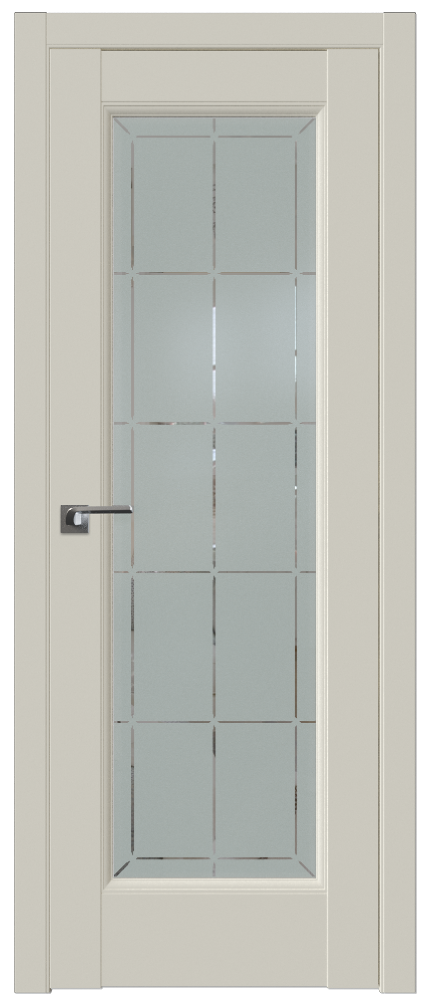 Дверь ProfilDoors Серия U модель 92U Цвет:Магнолия Сатинат, Остекление:Гравировка 10