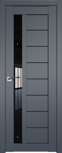 Межкомнатная дверь ProfilDoors 37U Цвет:Антрацит, Остекление:Черный триплекс