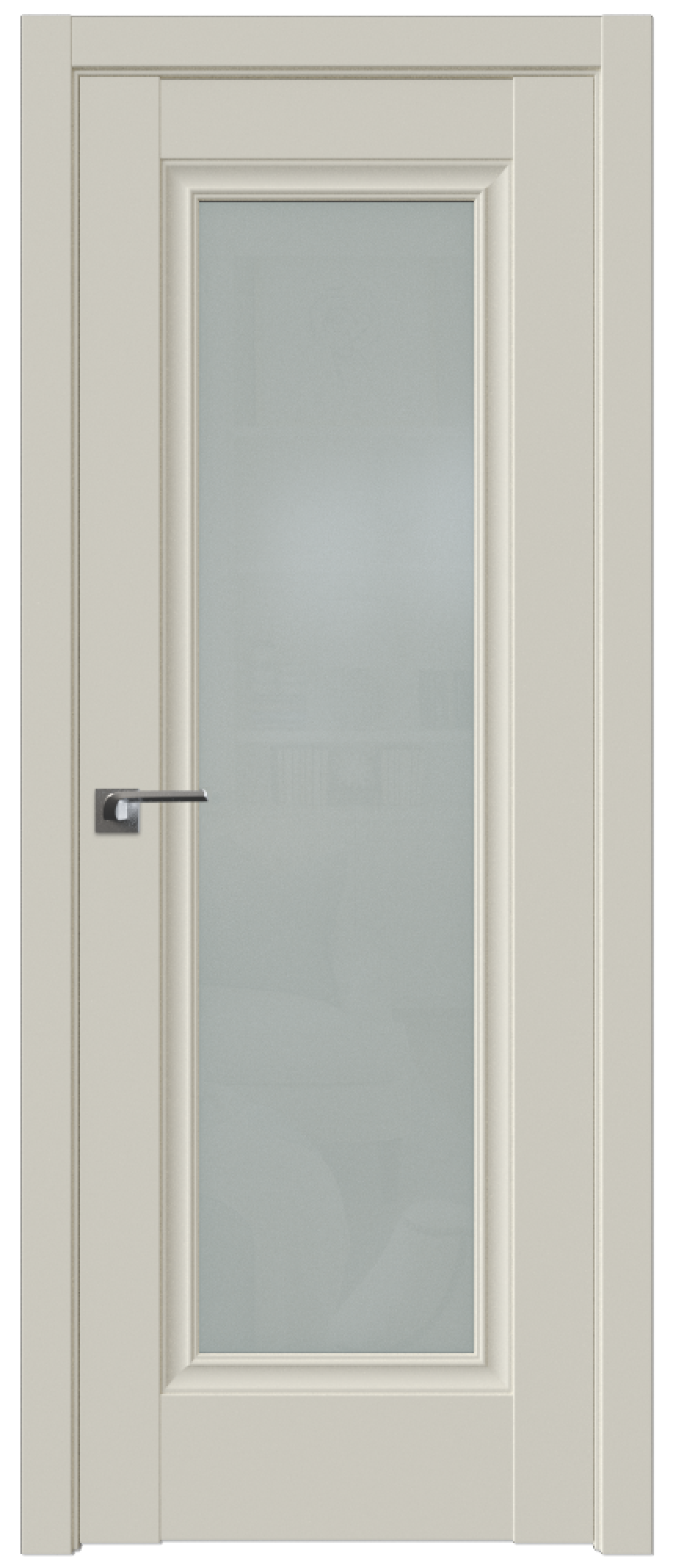 Дверь ProfilDoors Серия U модель 2.35U Цвет:Магнолия Сатинат, Остекление:Стекло матовое