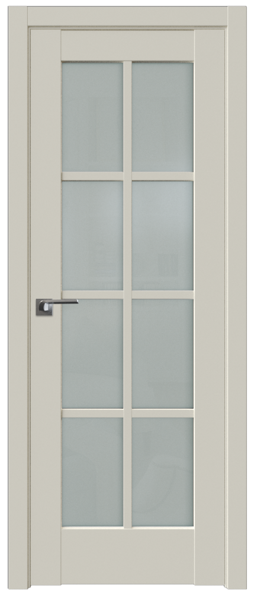 Дверь ProfilDoors Серия U модель 101U Цвет:Магнолия Сатинат, Остекление:Стекло матовое