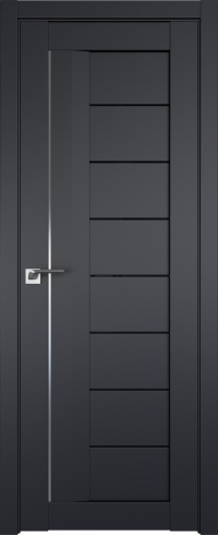 Межкомнатная дверь ProfilDoors 17U Цвет:Чёрный матовый, Остекление:Черный триплекс