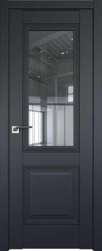 Межкомнатная дверь ProfilDoors 81U Цвет:Чёрный матовый, Остекление:Прозрачное