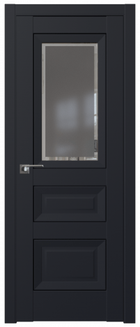 Межкомнатная дверь ProfilDoors 2.94U Цвет:Чёрный матовый, Остекление:SQUARE ГРАФИТ