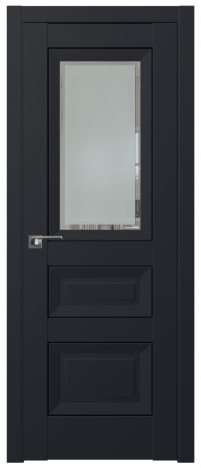 Межкомнатная дверь ProfilDoors 2.94U Цвет:Чёрный матовый, Остекление:SQUARE МАТОВОЕ