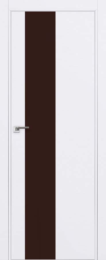 Межкомнатная дверь ProfilDoors 5Е Цвет:Аляска, Остекление:Коричневый лак, Тип:кромка ABS с 4х сторон