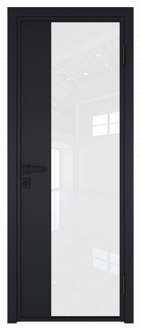 Межкомнатная дверь ProfilDoors 7AG Цвет:Черный матовый (ламинация), Остекление:Белый триплекс