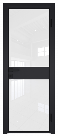 Межкомнатная дверь ProfilDoors 6AG Цвет:Черный матовый (ламинация), Остекление:Белый триплекс