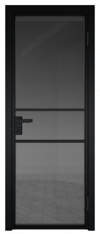Межкомнатная дверь ProfilDoors 2AG Цвет:Чёрный (RAL9005 МУАР), Остекление:Планибель графит