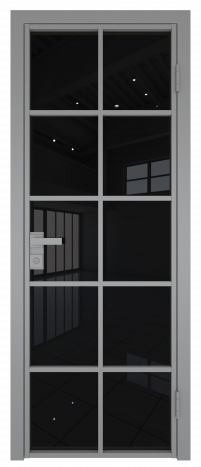 Межкомнатная дверь ProfilDoors 4AG Цвет:Серый (RAL9006 МУАР), Остекление:Черный триплекс