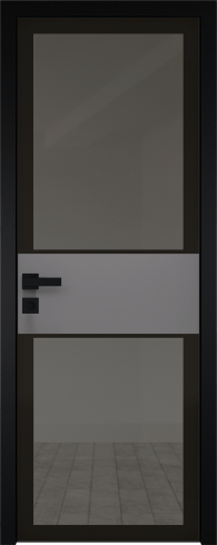 Межкомнатная дверь ProfilDoors 5AGK Цвет:Черный, Остекление:Планибель графит