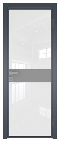 Межкомнатная дверь ProfilDoors 6AG Цвет:Антрацит (RAL7012 МУАР), Остекление:Белый триплекс