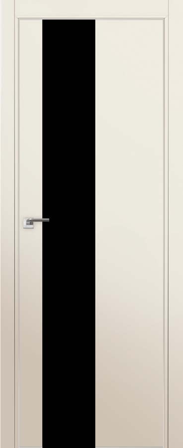 Межкомнатная дверь ProfilDoors 5Е Цвет:Магнолия Сатинат, Остекление:Чёрный лак, Тип:кромка матовый а