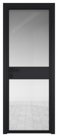 Межкомнатная дверь ProfilDoors 6AG Цвет:Черный матовый (ламинация), Остекление:Прозрачное