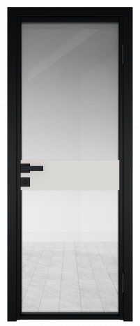 Межкомнатная дверь ProfilDoors 6AG Цвет:Чёрный (RAL9005 МУАР), Остекление:Прозрачное