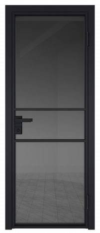 Межкомнатная дверь ProfilDoors 2AG Цвет:Черный матовый (ламинация), Остекление:Планибель графит