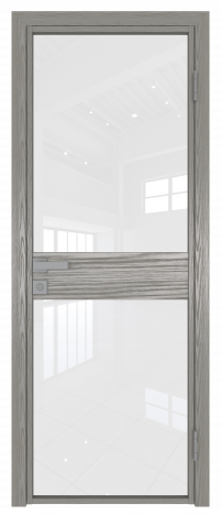 Межкомнатная дверь ProfilDoors 6AG Цвет:Дуб SKY Denim (ламинация), Остекление:Белый триплекс