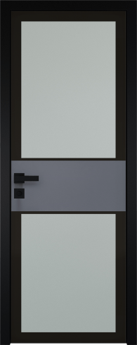 Межкомнатная дверь ProfilDoors 5AGK Цвет:Черный, Остекление:Мателюкс б.цв.