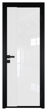 Межкомнатная дверь ProfilDoors 7AG Цвет:Чёрный (RAL9005 МУАР), Остекление:Белый триплекс