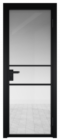 Межкомнатная дверь ProfilDoors 2AG Цвет:Чёрный (RAL9005 МУАР), Остекление:Прозрачное