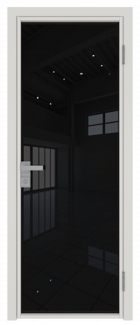 Межкомнатная дверь ProfilDoors 1AG Цвет:ДаркВайт (ламинация), Остекление:Черный триплекс