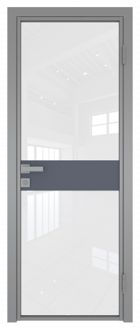 Межкомнатная дверь ProfilDoors 6AG Цвет:Серый (RAL9006 МУАР), Остекление:Белый триплекс