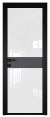 Межкомнатная дверь ProfilDoors 6AG Цвет:Чёрный (RAL9005 МУАР), Остекление:Черный триплекс