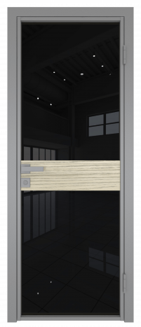 Межкомнатная дверь ProfilDoors 6AG Цвет:Серый (RAL9006 МУАР), Остекление:Черный триплекс