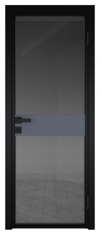 Межкомнатная дверь ProfilDoors 6AG Цвет:Чёрный (RAL9005 МУАР), Остекление:Планибель графит