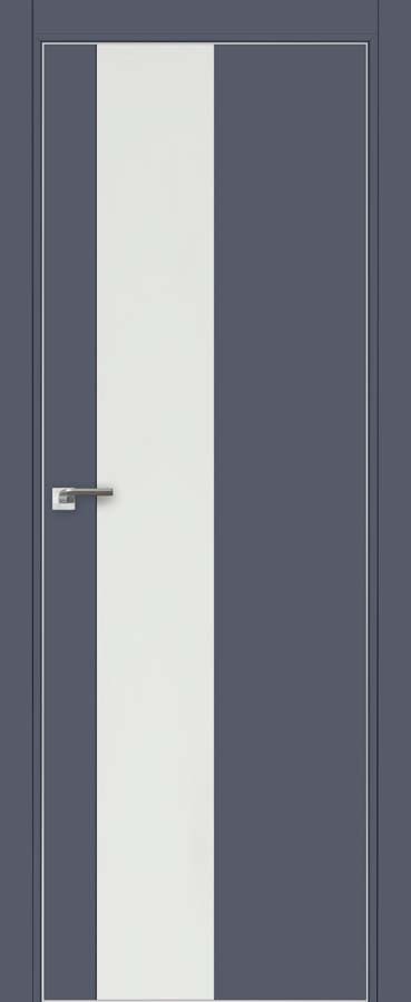 Межкомнатная дверь ProfilDoors 5Е Цвет:Антрацит, Остекление:Белый лак, Тип:кромка матовый алюминий с