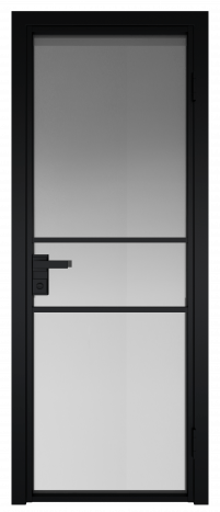 Межкомнатная дверь ProfilDoors 2AG Цвет:Чёрный (RAL9005 МУАР), Остекление:Мателюкс б.цв.