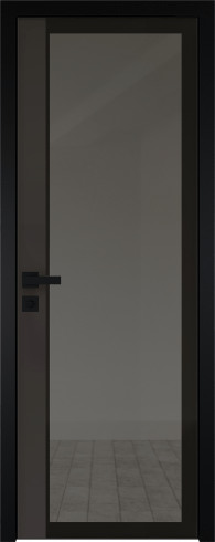 Межкомнатная дверь ProfilDoors 6AGK Цвет:Черный, Остекление:Планибель графит
